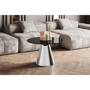 Столик Pineto mini GLAM Hubertus Design чорний глянцевий 80 см