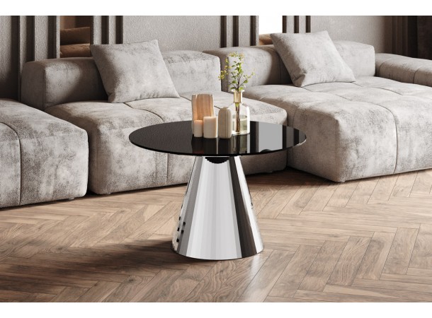 Столик Pineto mini GLAM Hubertus Design чорний глянцевий 80 см