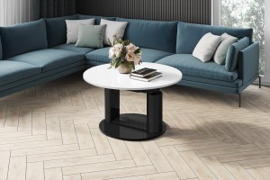 Стіл Primo Lux Hubertus білий з чорним 100-144 см регульована висота 54-74 см