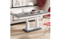 Стіл Quadro Lux Hubertus сірий з білим матовий 120-170 см регульована висота 55-75 см
