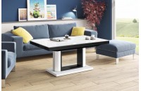 Столик Quadro Lux Hubertus білий з чорним 120-170 см висота 55-75 см