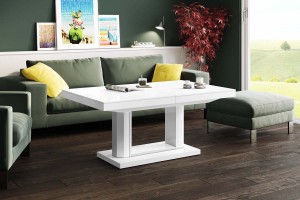 Столик Quadro Lux Hubertus білий 120-170 см висота 55-75 см