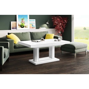 Столик Quadro Lux Hubertus білий 120-170 см висота 55-75 см