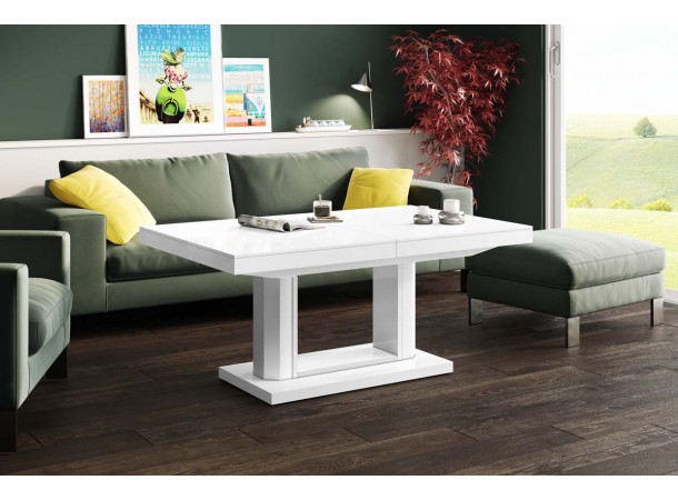 Столик Quadro Lux Hubertus білий 120-170 см висота 55-75 см