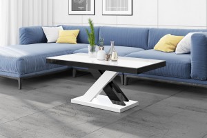 Столик Xenon Lux mini Hubertus Design білий з чорним глянцевий 120 см