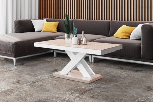 Столик Xenon Lux mini Hubertus капучіно з білим глянцевий 120 см