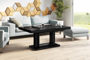 Столик Quadro Lux Hubertus чорний 120-170 см висота 55-75 см