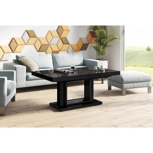 Столик Quadro Lux Hubertus чорний 120-170 см висота 55-75 см