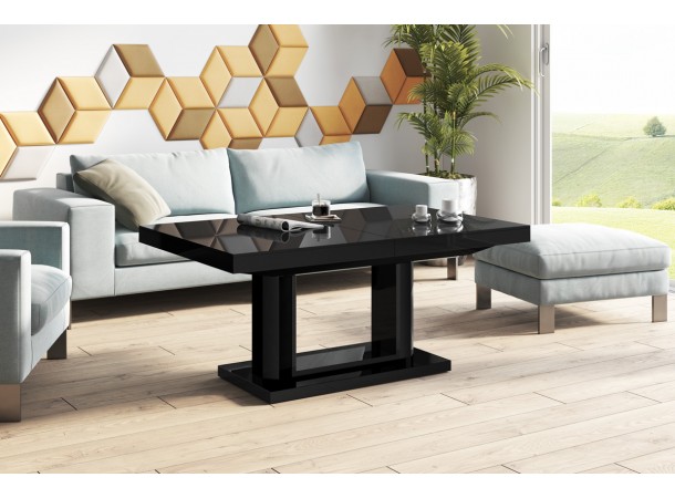 Столик Quadro Lux Hubertus чорний 120-170 см висота 55-75 см