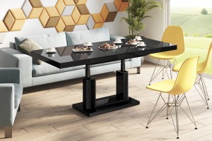 Столик Quadro Lux Hubertus чорний матовий 120-170 см висота 55-75 см
