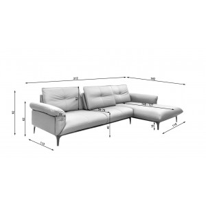 Кутовий диван Reggio Wajnert рухомі спинки 312x182 см