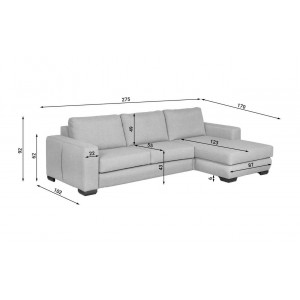 Кутовий диван Space Wajnert 275x170 см з матрацом 14 см