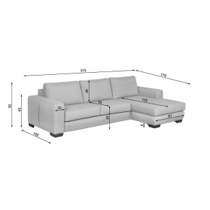Кутовий диван Space Wajnert 315x170 см з матрацом 14 см